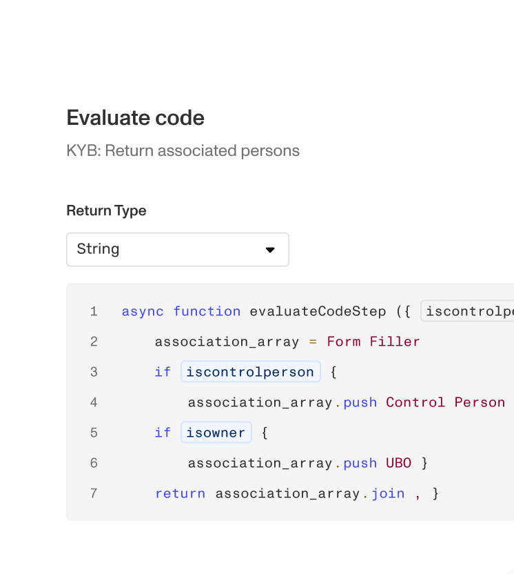 Persona ML model risk evaluator with custom rule logic and variables